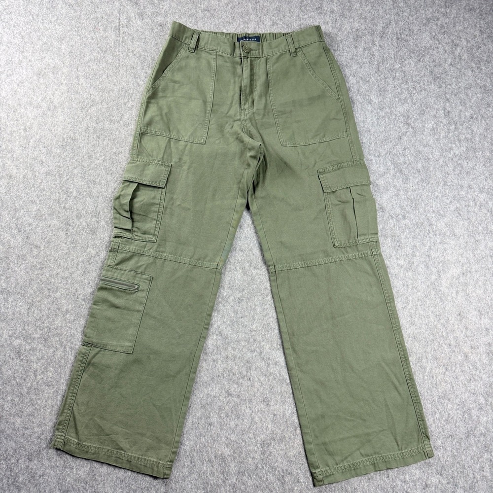 Aeropostale Utility Cargo Pants Womens Medium Green Cotton Relaxed Straight Leg
